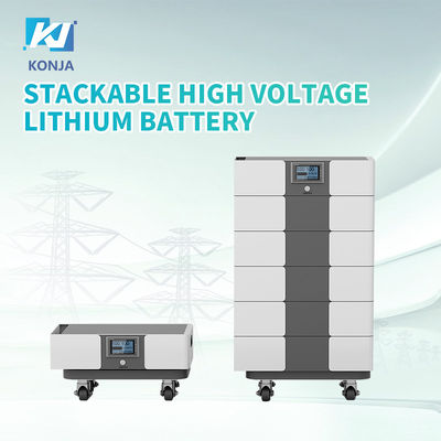 Un buon prezzo. KonJa Power 48V 96V 144V 192V 240V 288V 100Ah Home LifePO4 Batteria solare impilabile con controllo sullo schermo in linea