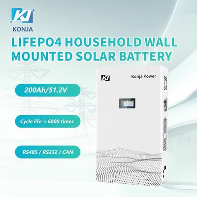 Un buon prezzo. KonJa 51.2V 200Ah 10,24kWh Batteria per la casa montata sul muro con garanzia di 5 anni in linea